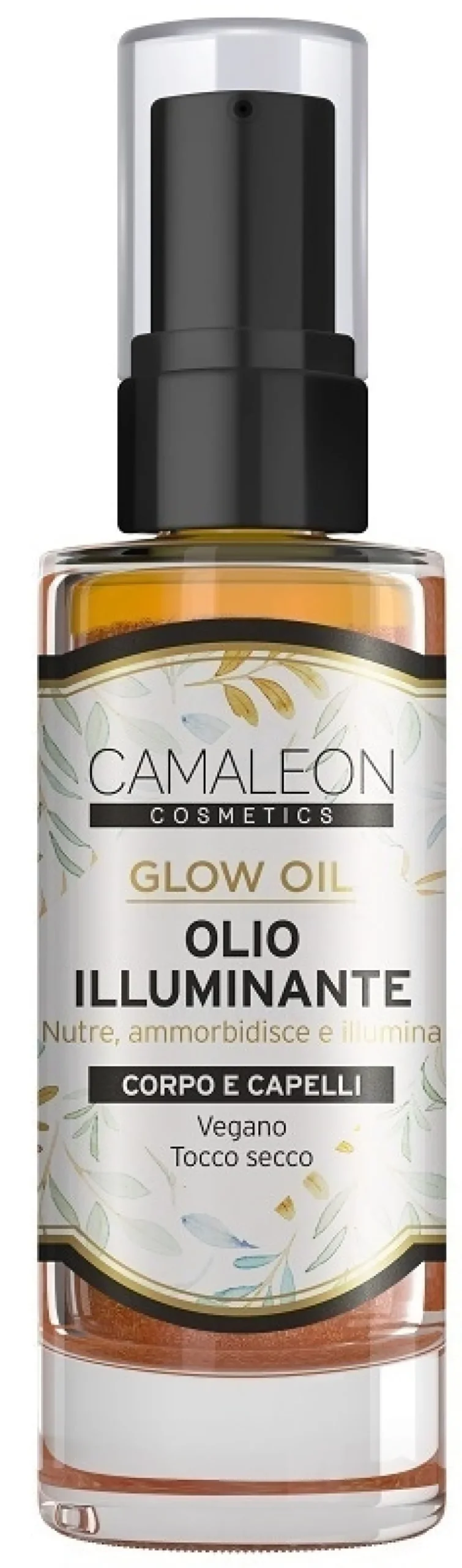 Camaleon Olio illuminante - Olio vegano nutriente dal tocco secco per il corpo e i capelli, 30 ml
