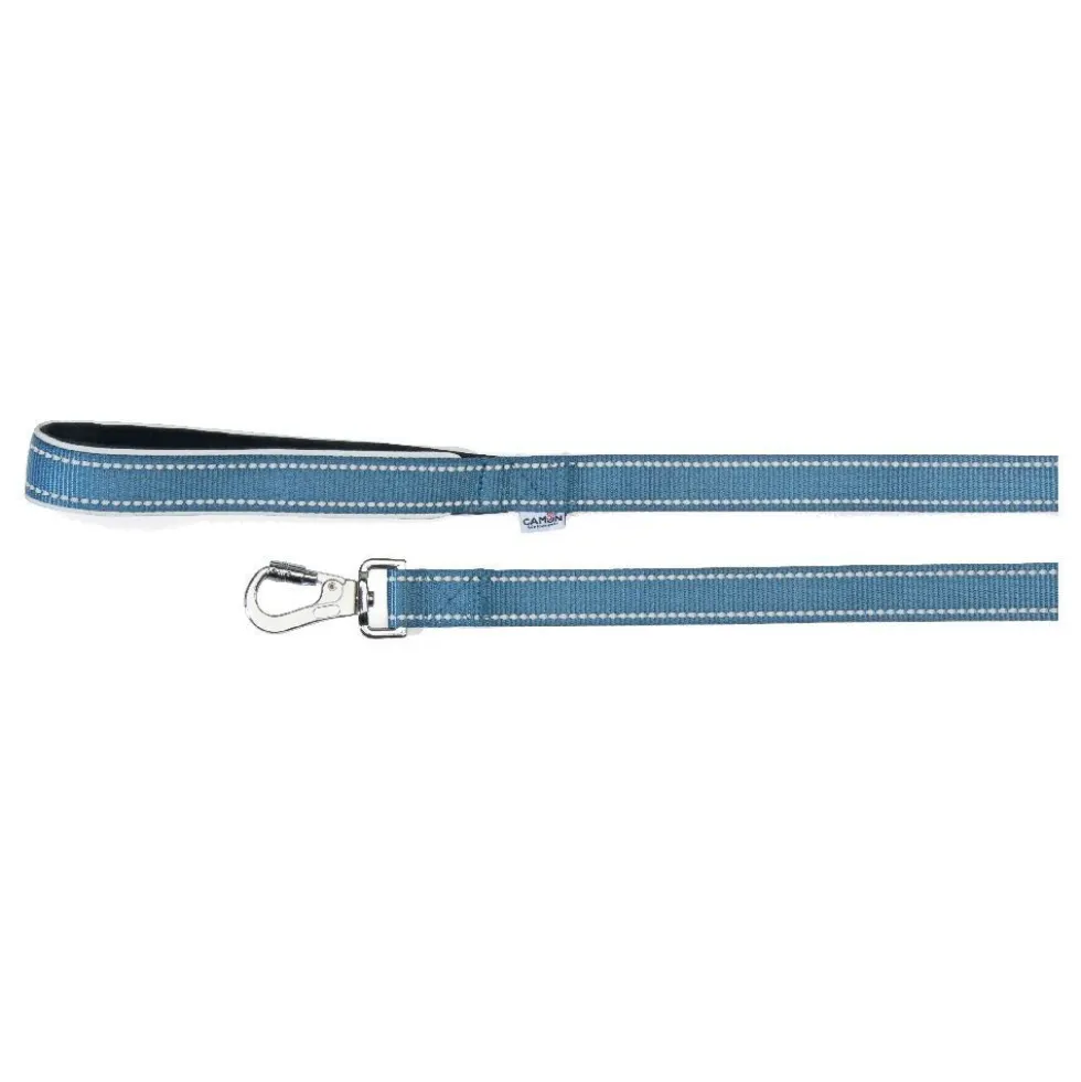 Camon Guinzaglio blu - Guinzaglio Camon reflex con maniglia in neoprene, 20 x 1200 mm