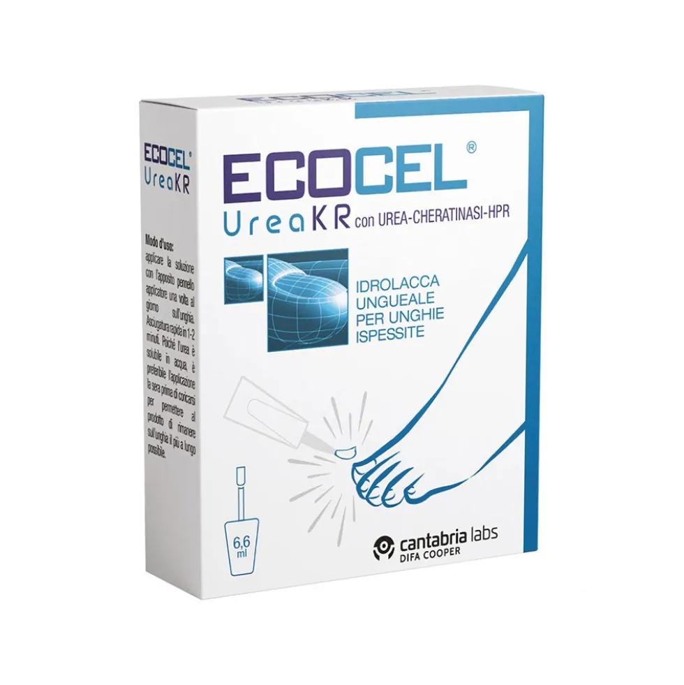 Cantabria Labs Ecocel - Urea KR Idrolacca Ungueale per unghie Ispessite, 6,6ml