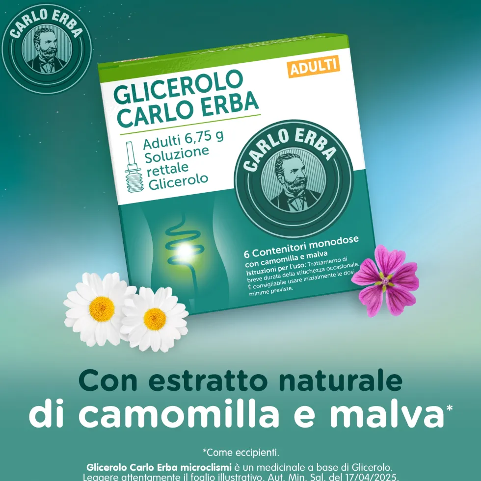 Carlo Erba Glicerolo Carlo Erba Adulti 6,75g Soluzione Rettale, 6 Clismi
