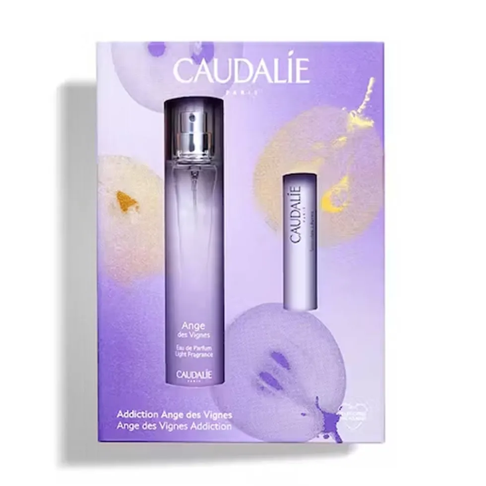 Caudalie Duo Ange des Vignes - Cofanetto con profumo e trattamento labbra nutriente, 50 ml e 4,5 g