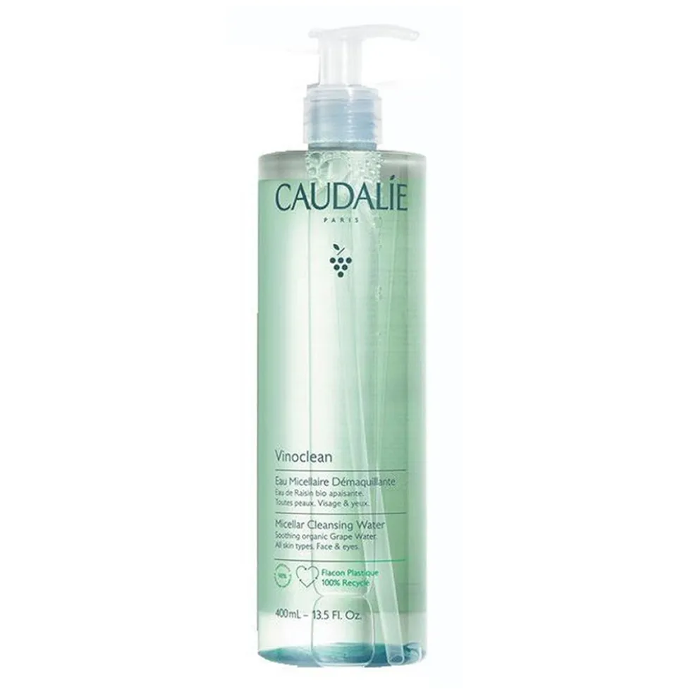 Caudalie Vinoclean - Acqua micellare struccante per detergere il viso e gli occhi, 400 ml