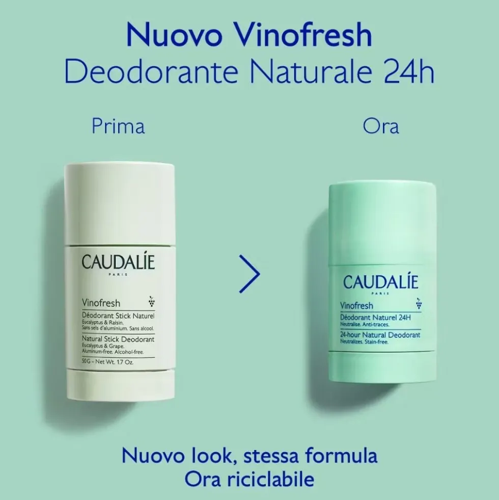 Caudalie Vinofresh Deodorante Stick Naturale Efficace 24 Ore, 50ml