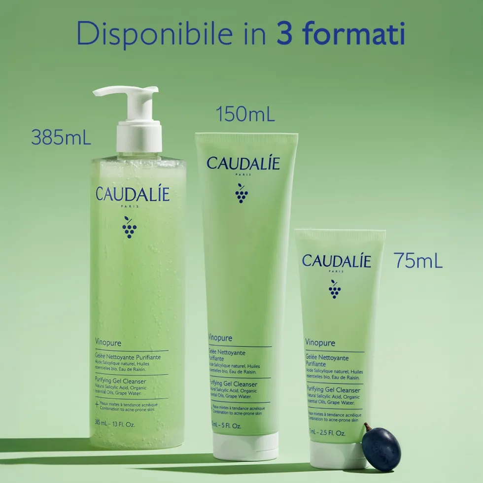 Caudalie Vinopure Gel Detergente Purificante all'Acido Salicilico, 75ml