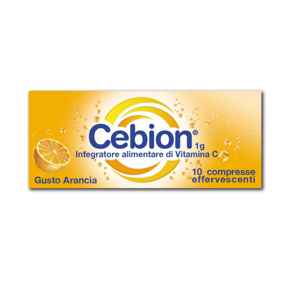Cebion Integratore Vitamina C Gusto Arancia, 10 compresse effervescenti