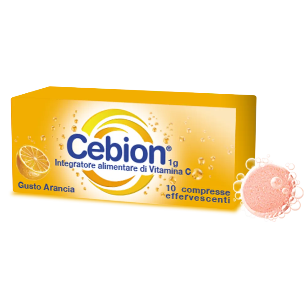 Cebion Integratore Vitamina C Gusto Arancia, 10 compresse effervescenti
