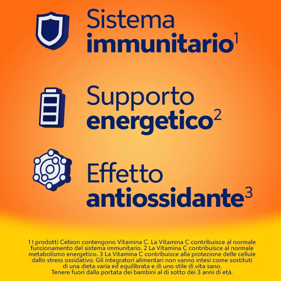 Cebion Integratore Vitamina C Gusto Limone, 20 compresse masticabili