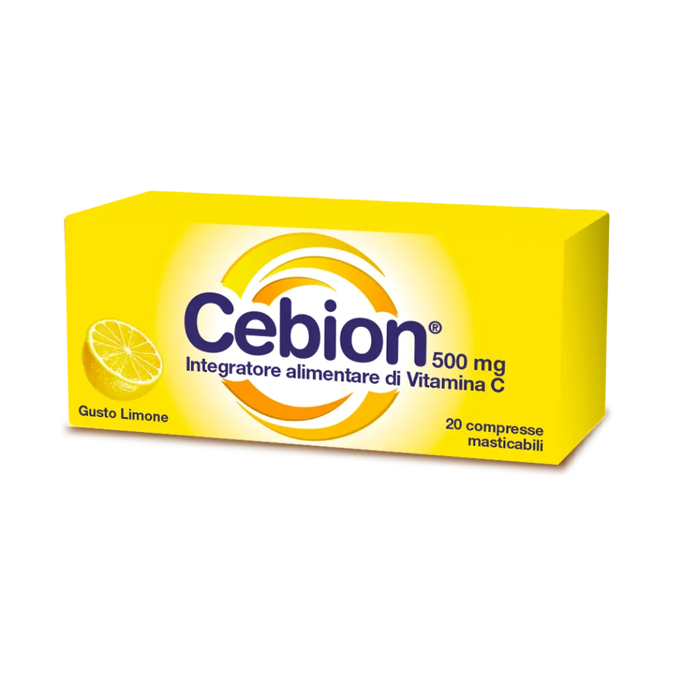 Cebion Integratore Vitamina C Gusto Limone, 20 compresse masticabili