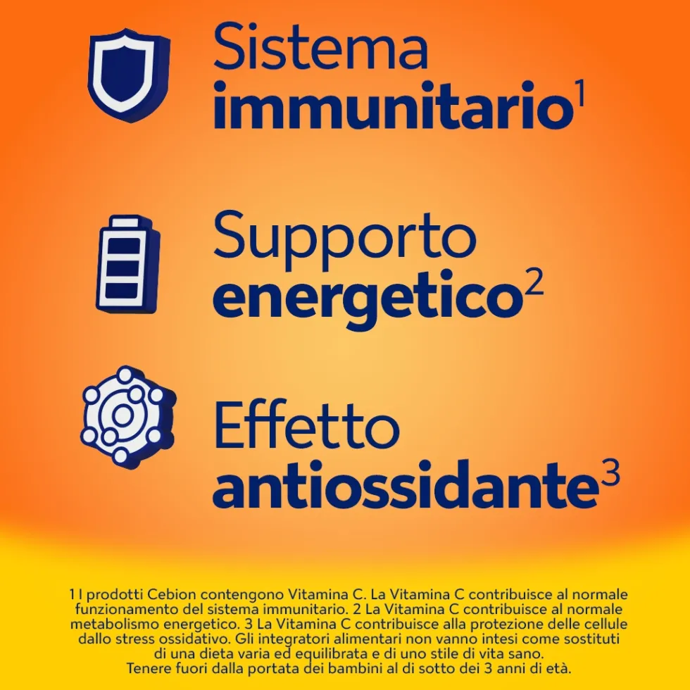 Cebion Integratore Vitamina C Gusto Limone, 10 compresse effervescenti