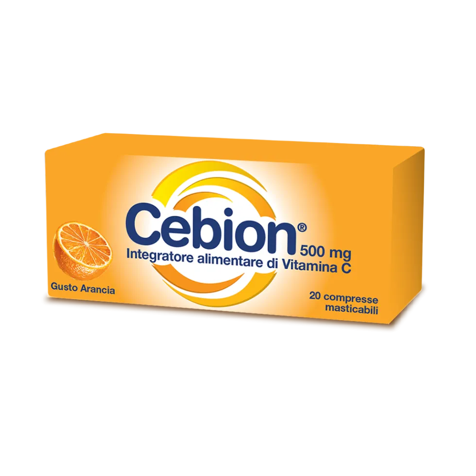 Cebion Vitamina C 500 mg - Integratore per le difese immunitarie, 20 compresse masticabili