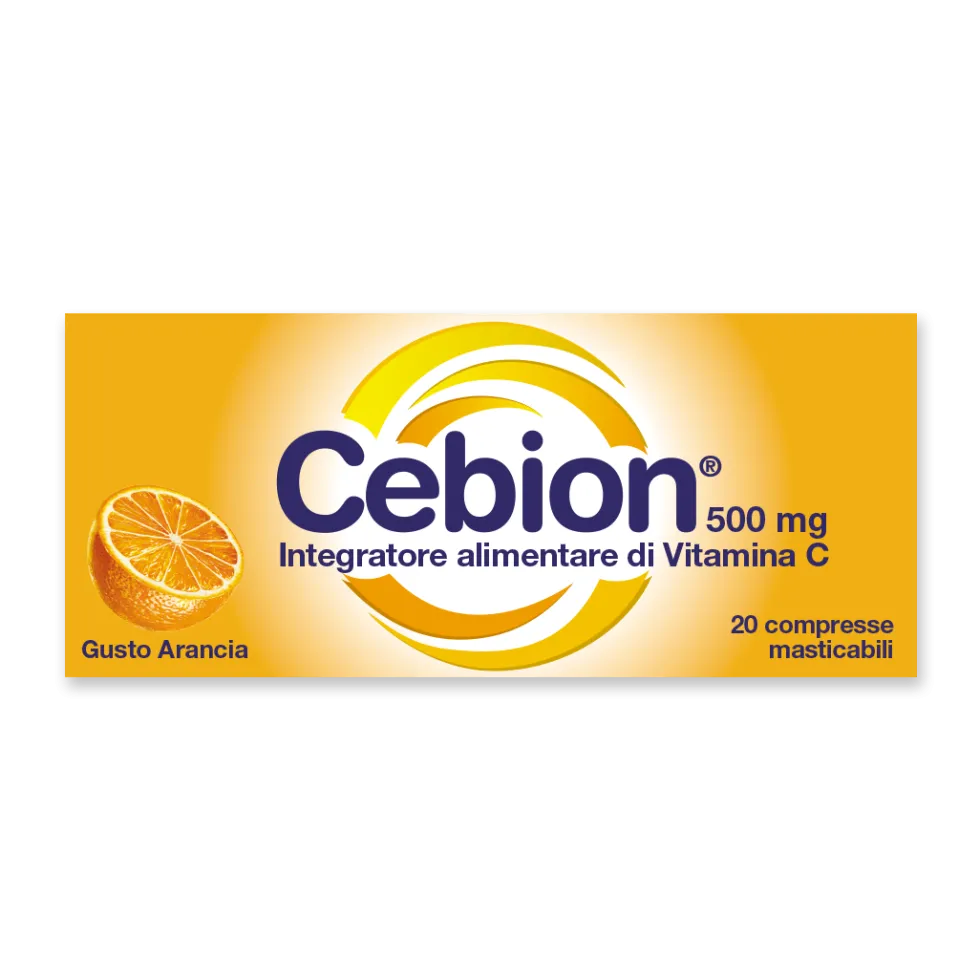 Cebion Vitamina C 500 mg - Integratore per le difese immunitarie, 20 compresse masticabili