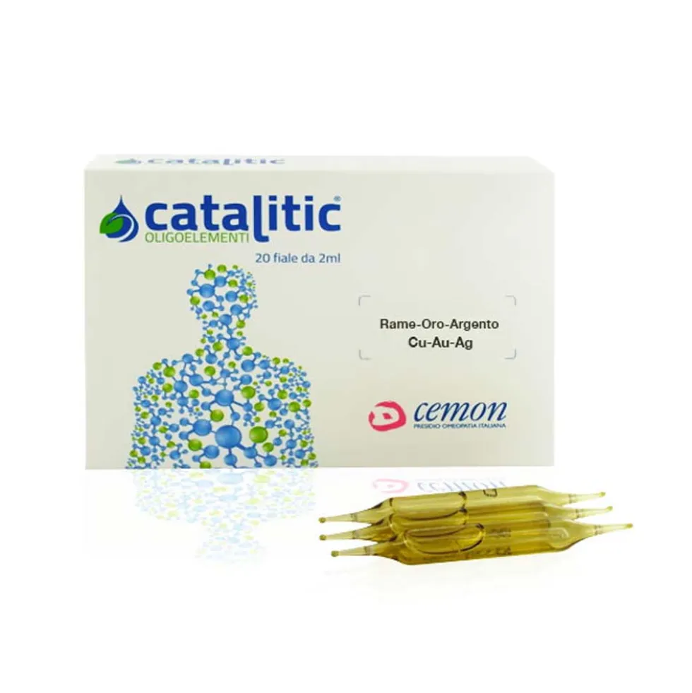 Cemon Catalitic - Oligoelementi Rame Oro Argento Cu Au Ag, 20 Ampolle