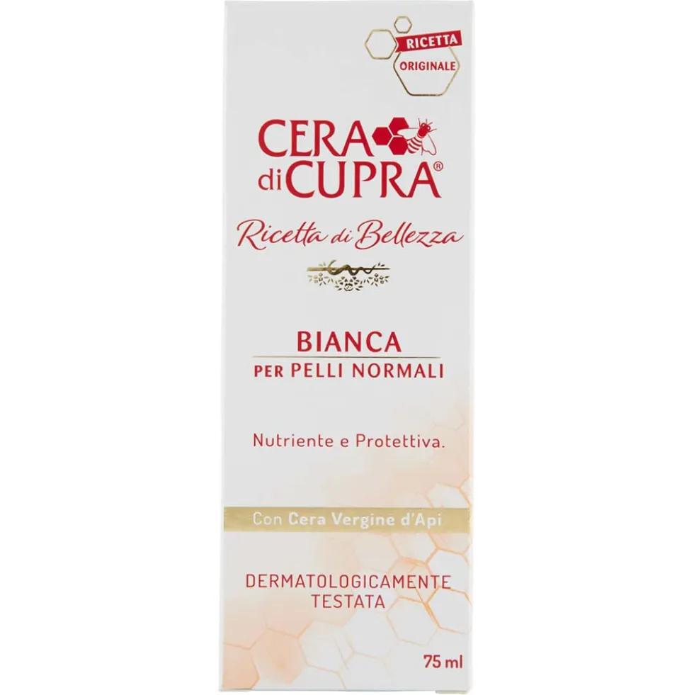 Cera di Cupra Crema Bianca - Crema viso nutriente e antietà per pelli normali, 75 ml