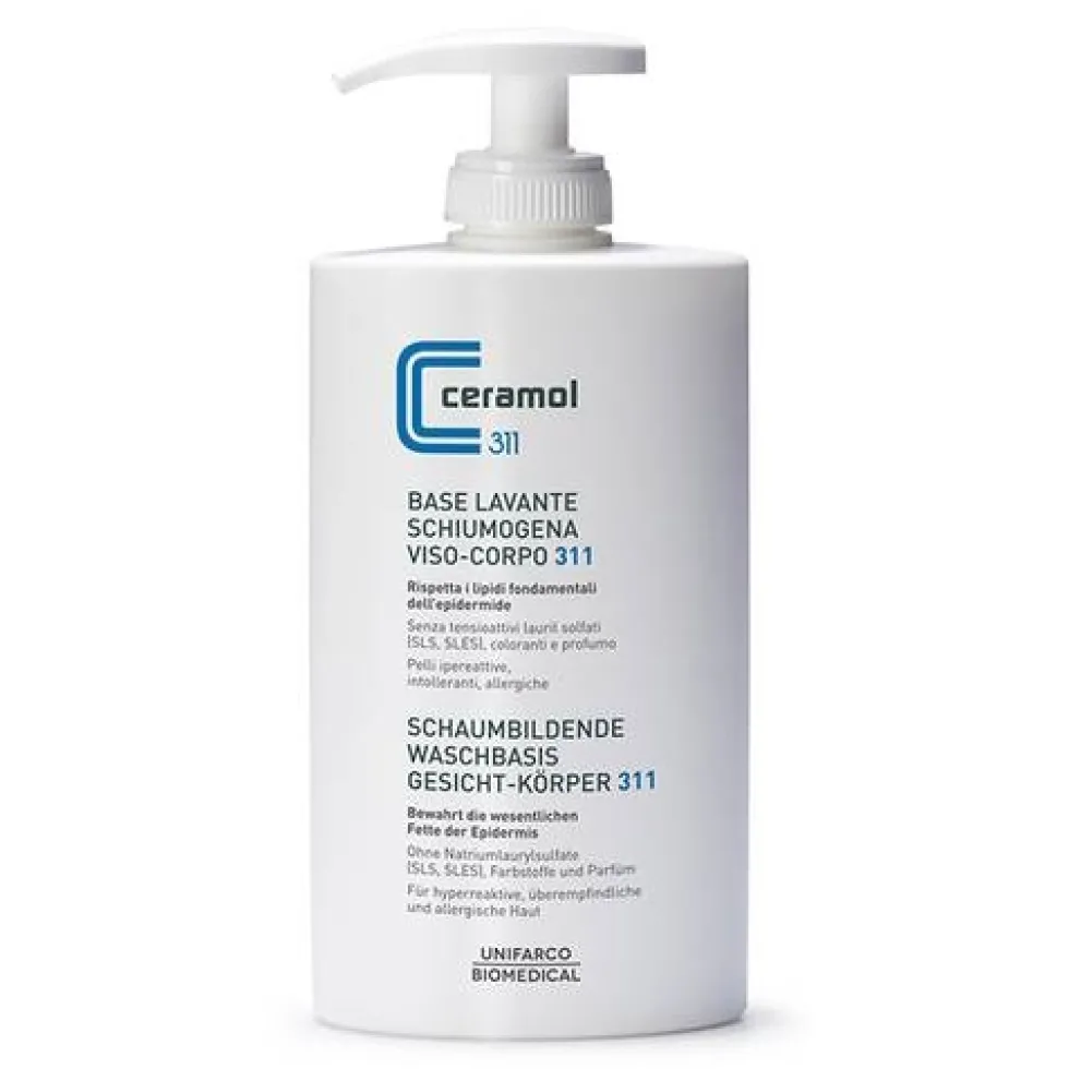 Ceramol 311 Base Lavante Schiumogena - Detergente viso e corpo per le pelli sensibili, 400 ml
