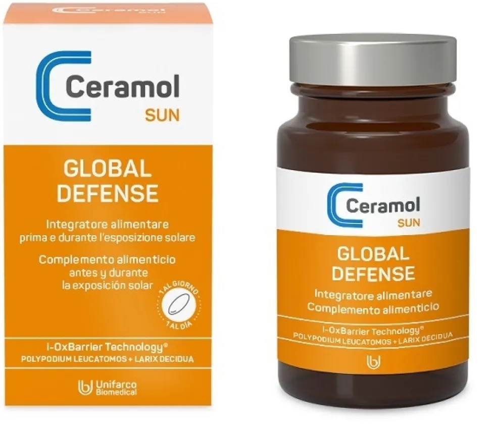 Ceramol Global Defense - Integratore antiossidante per pelle e difese, Ceramol integratore 30cpr