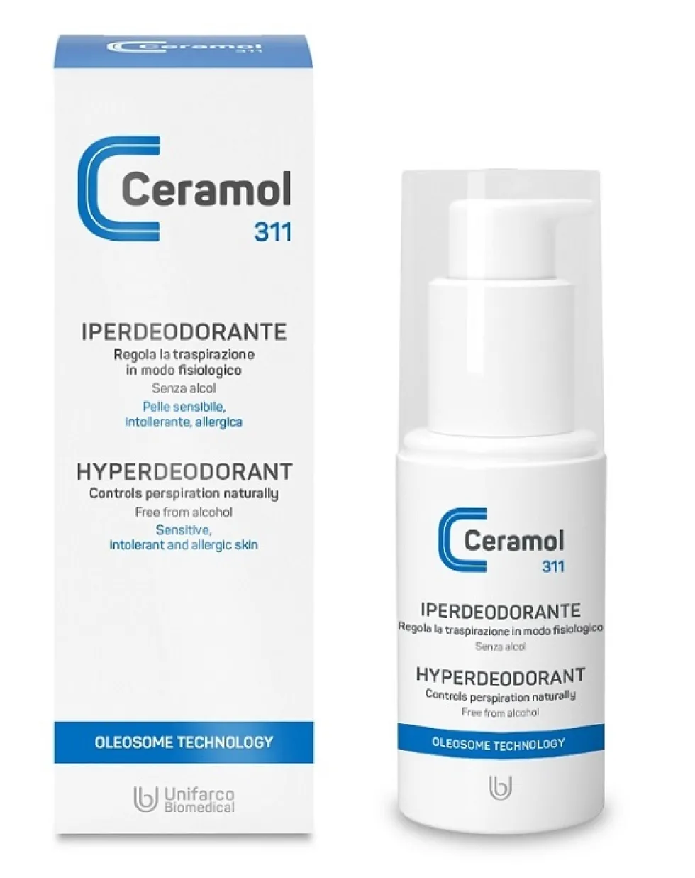 Ceramol Iperdeodorante - Crema antitraspirante per l'ipersudorazione della pelle sensibile, 75 ml