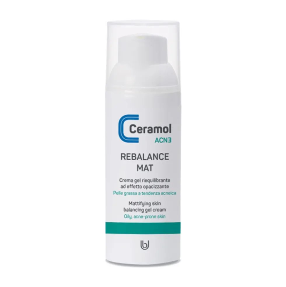 Ceramol Rebalance Mat Crema Opacizzante per Pelle Acneica, 50ml