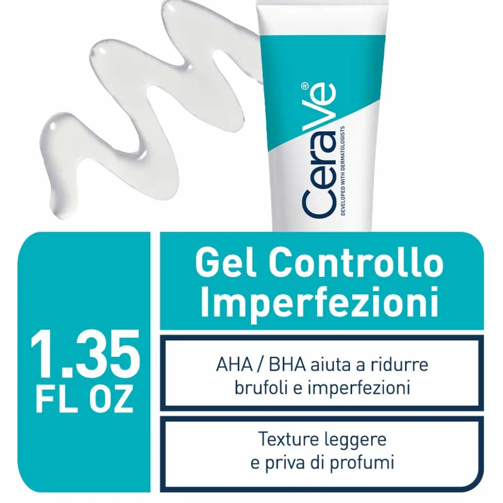 CeraVe Acne Gel Controllo Imperfezioni Brufoli e Pori, 40ml