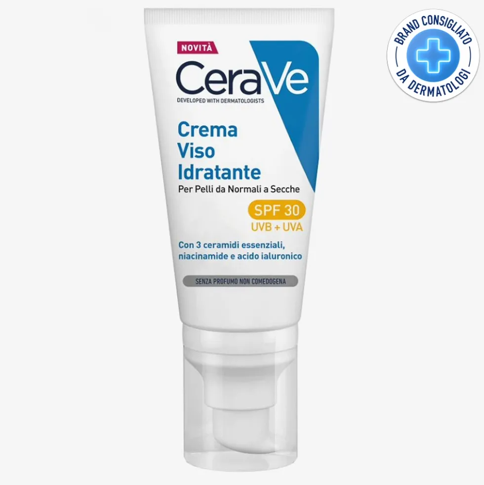CeraVe Crema Viso Idratante SPF30 24 Ore con Acido Ialuronico, 52ml