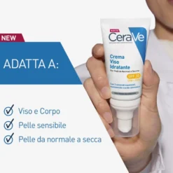 CeraVe Crema Viso Idratante SPF30 24 Ore con Acido Ialuronico, 52ml