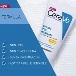 CeraVe Crema Viso Idratante SPF30 24 Ore con Acido Ialuronico, 52ml