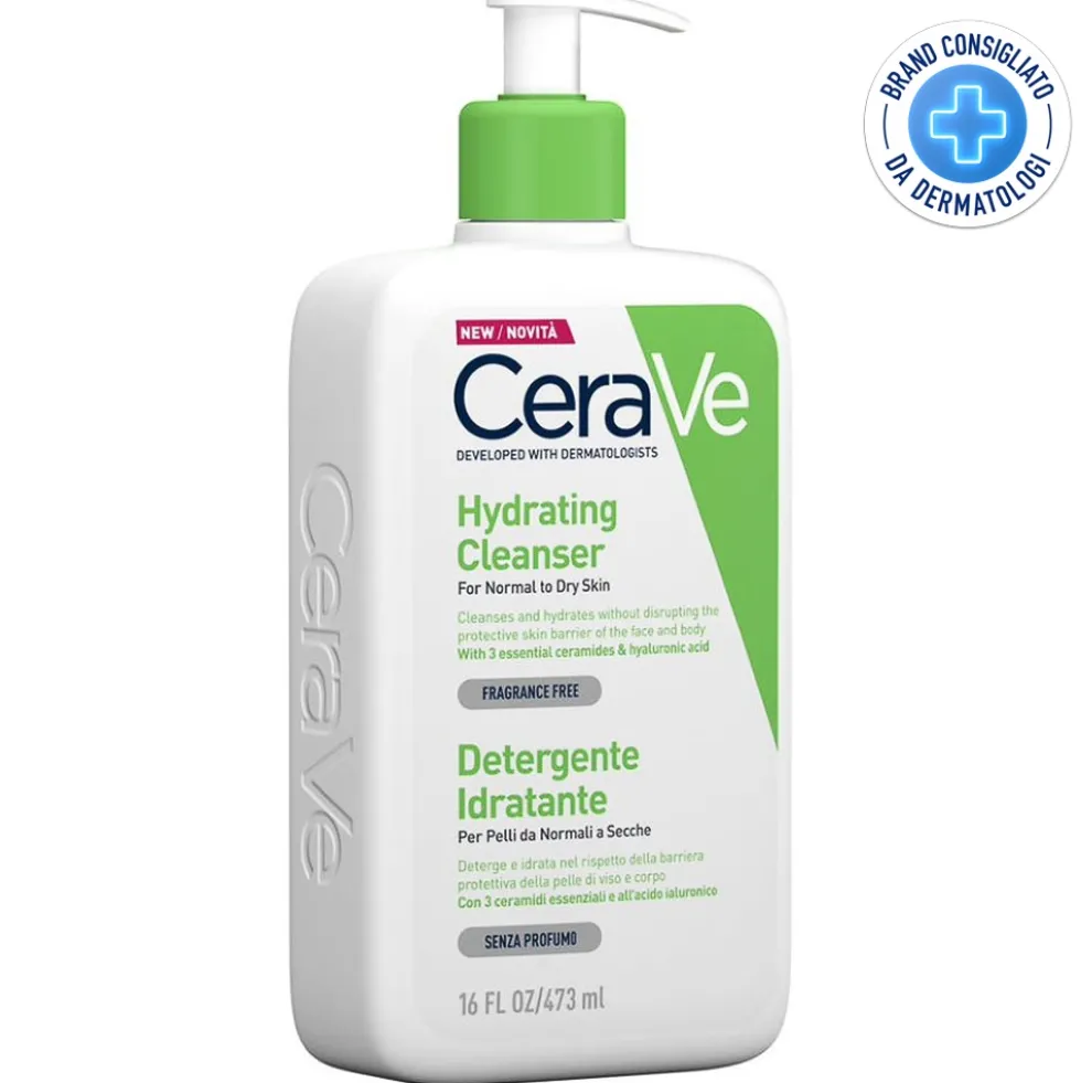 CeraVe Detergente Idratante Viso Pelle da Normale a Secca, 473ml