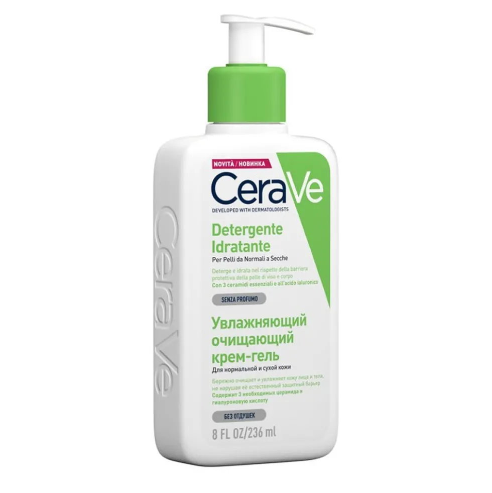 CeraVe Detergente Idratante Viso Pelle da Normale a Secca, 236ml