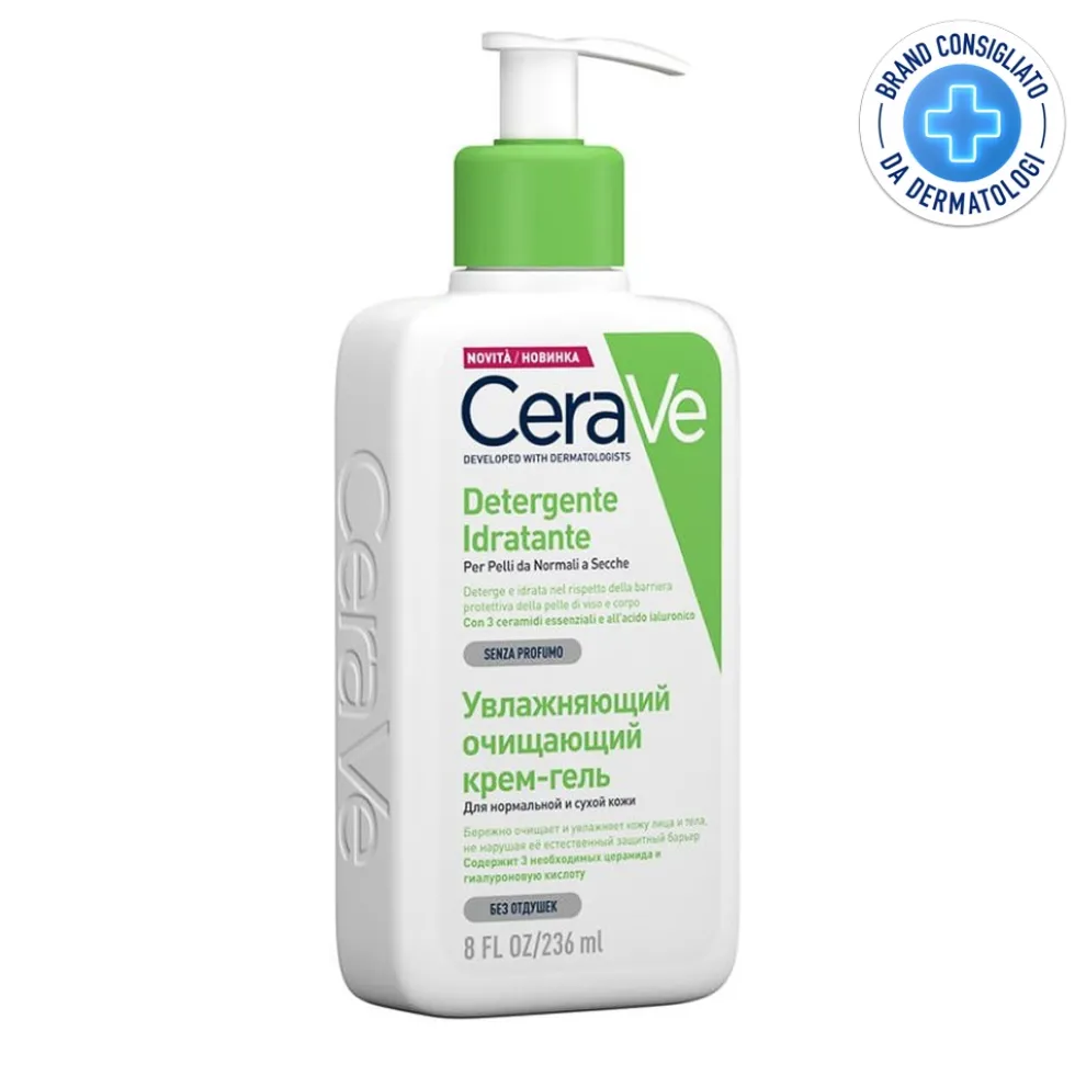 CeraVe Detergente Idratante Viso Pelle da Normale a Secca, 236ml