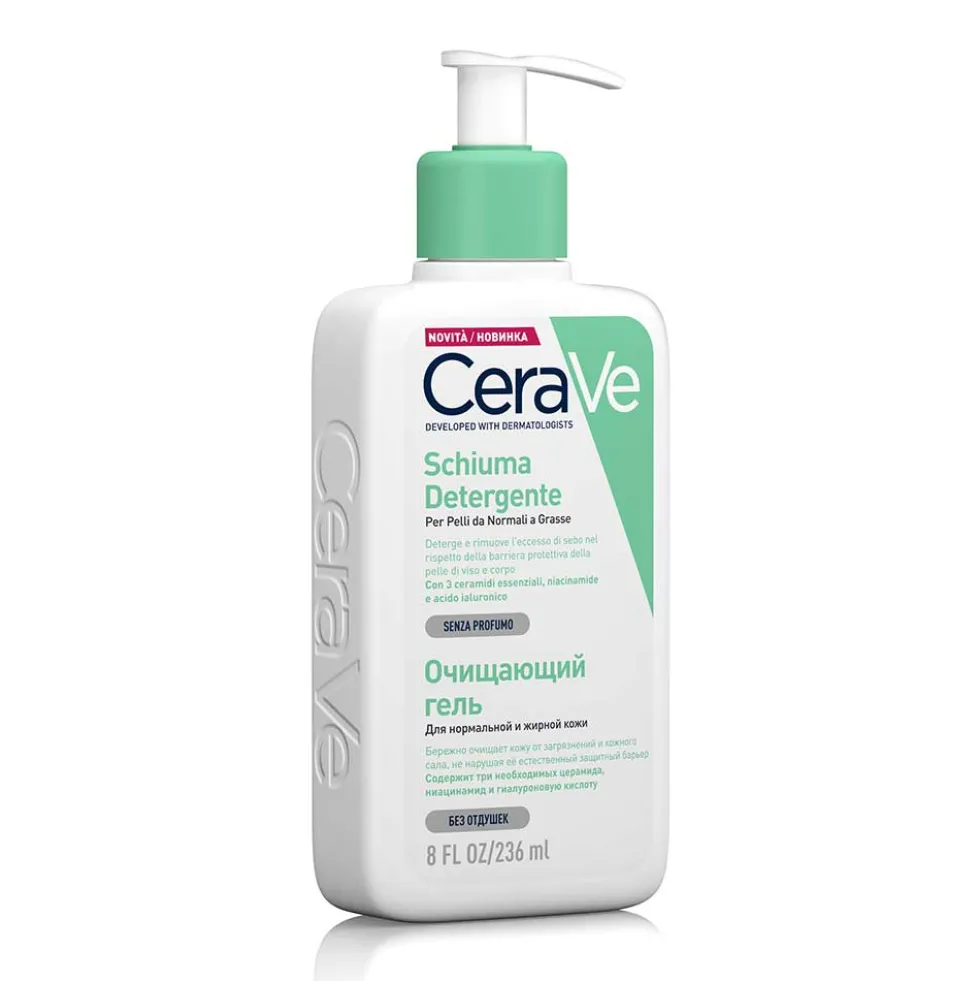 CeraVe Schiuma Detergente Viso Pelle Grassa Seboregolatrice, 236ml