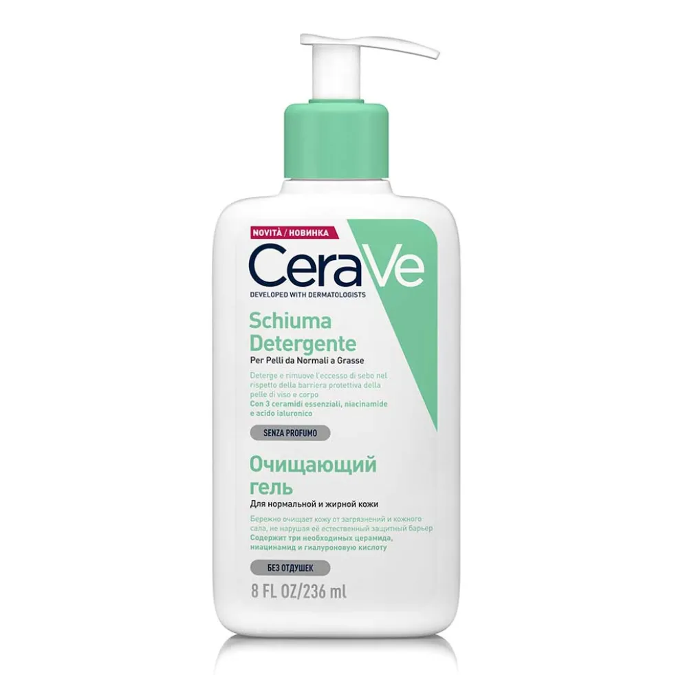 CeraVe Schiuma Detergente Viso Pelle Grassa Seboregolatrice, 236ml
