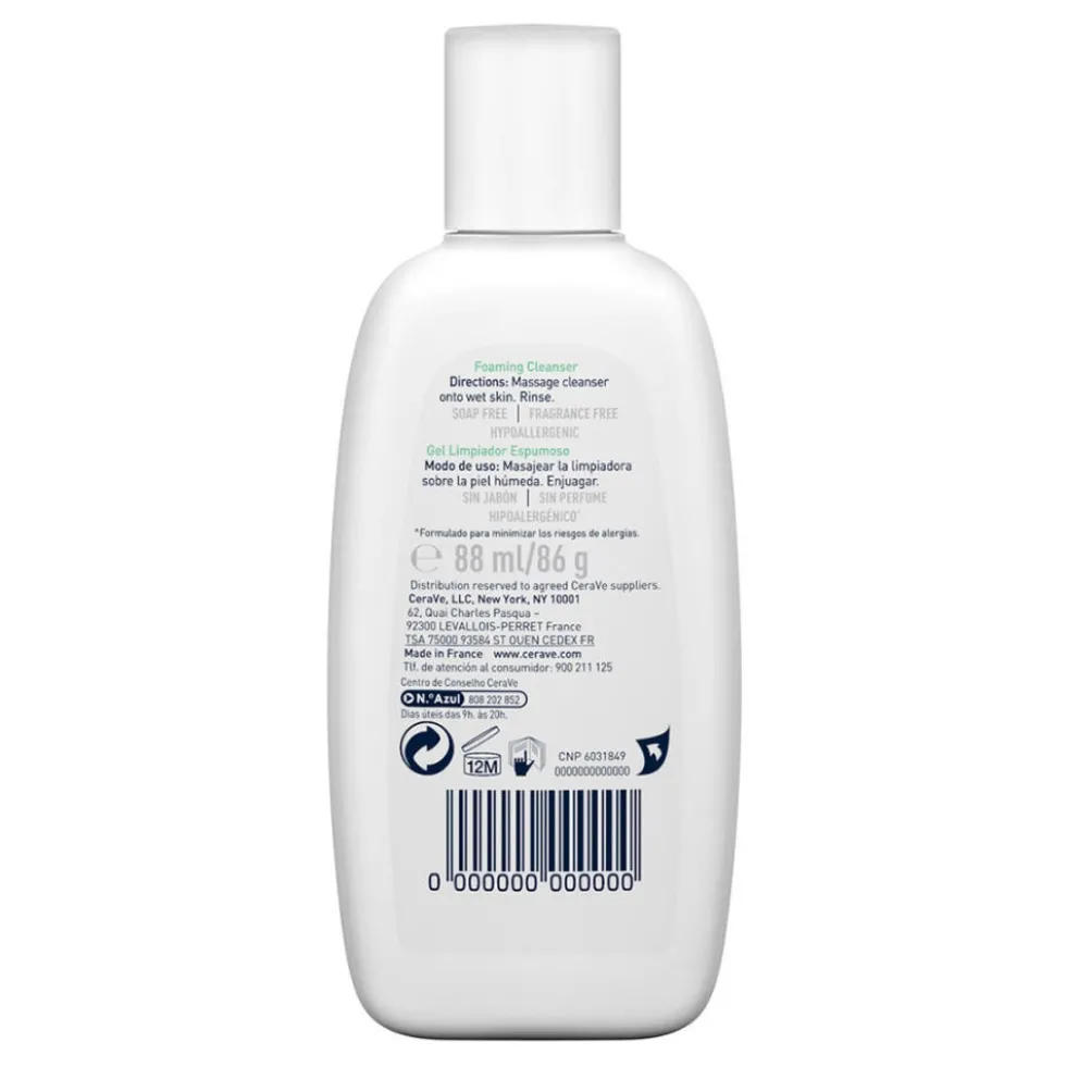 CeraVe Schiuma Detergente Viso Pelle Grassa Seboregolatrice, 88ml