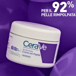 CeraVe Skin Renewing Cream Crema Viso con Peptidi Idratante Primi Segni dell'Età, 50ml