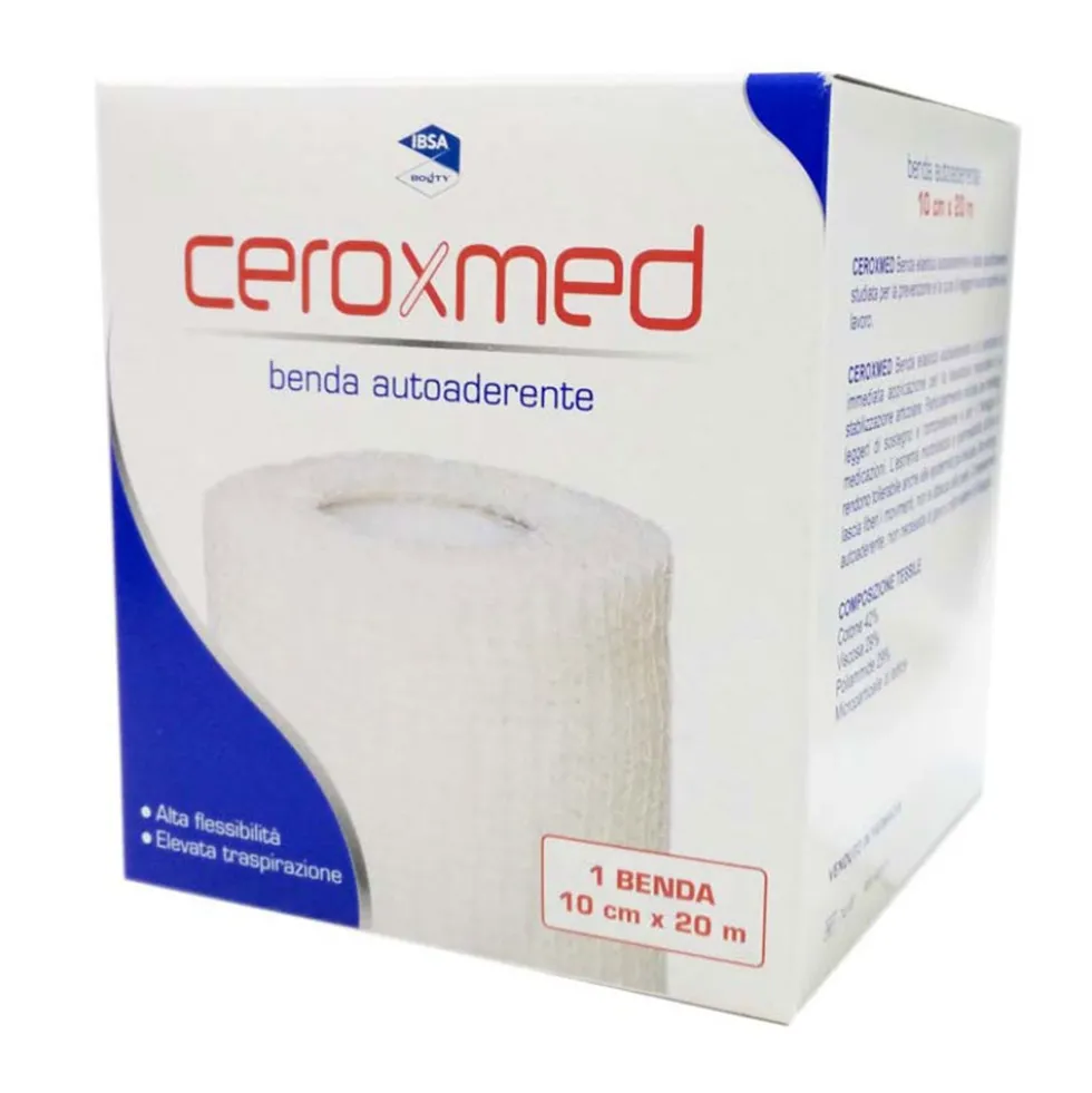 Ceroxmed Benda Elastica Autoaderente 10cm x 20m, 1 Pezzo