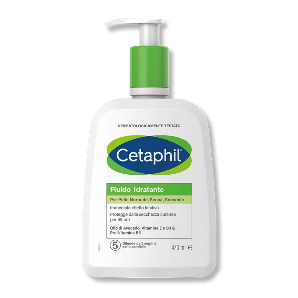 Cetaphil Fluido Idratante - Emulsione idratante per la pelle normale, secca e sensibile, 470 ml