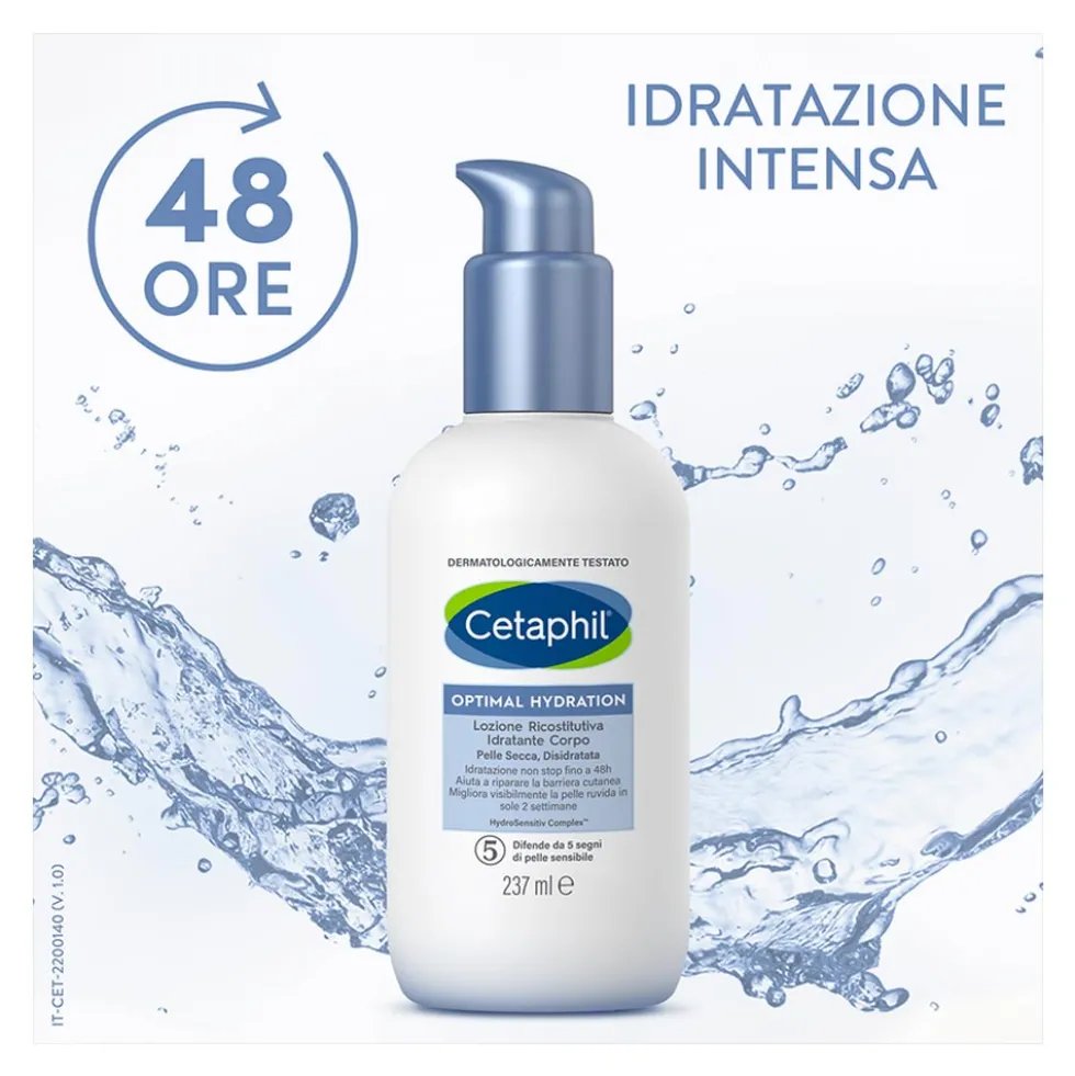 Cetaphil Optimal Hydration - Lozione corpo ricostitutiva per la pelle secca e sensibile, 473 ml