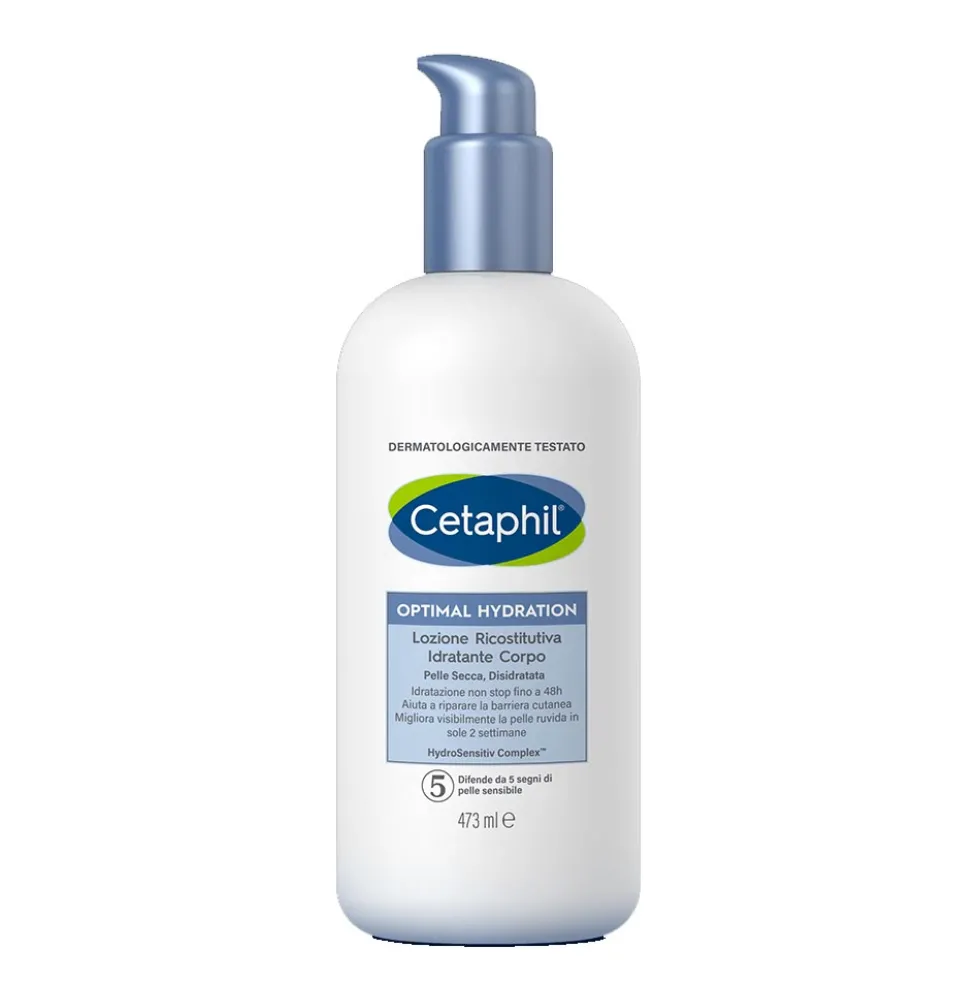 Cetaphil Optimal Hydration - Lozione corpo ricostitutiva per la pelle secca e sensibile, 473 ml