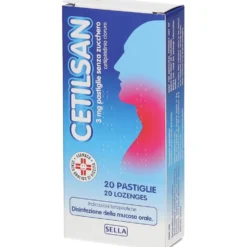 Cetilsan 3 mg - Antisettico per il mal di gola in pastiglie senza zucchero, 20 pastiglie
