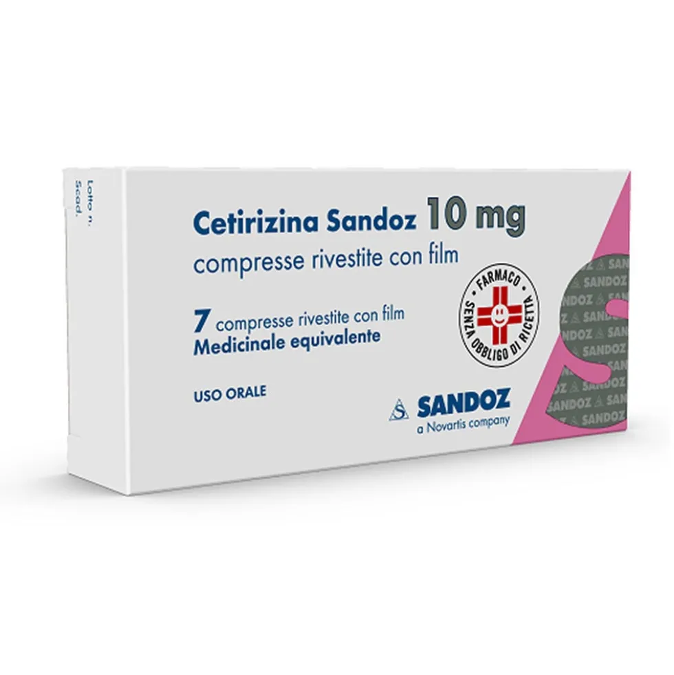 Cetirizina Sand 10mg Trattamento Sintomi Nasali e Oculari della Rinite Allergica, 7 Compresse Rivestite