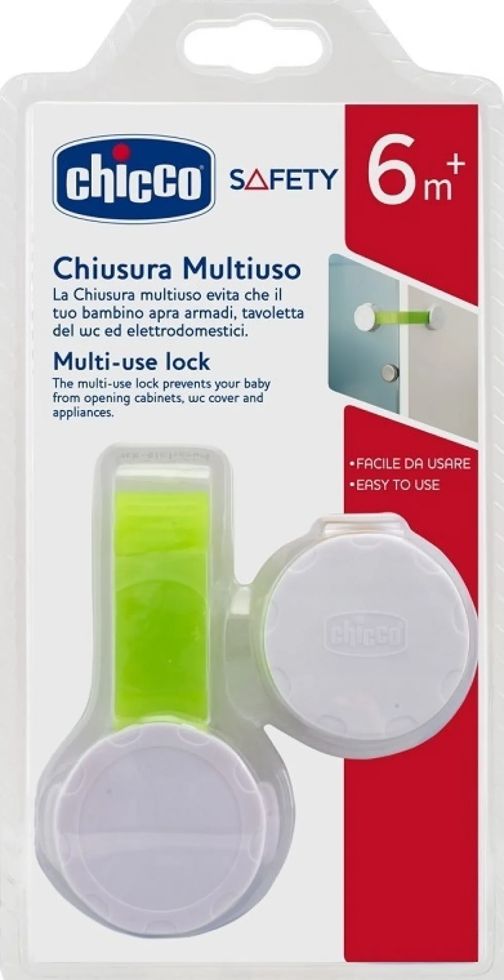 Chicco Chiusura Multiuso Blocca Tutto - Dispositivo di sicurezza per la chiusura dei mobili, 1 pezzo