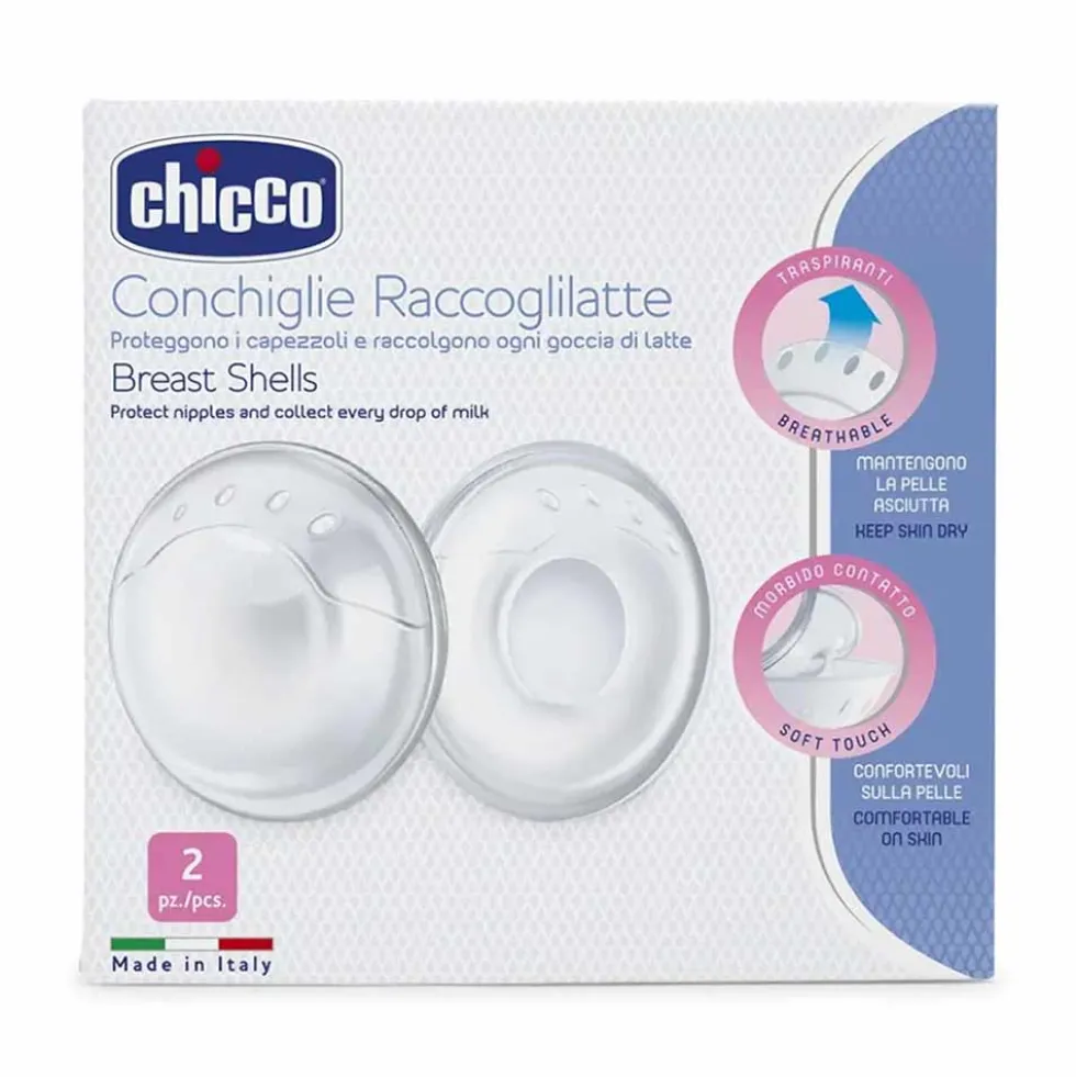 Chicco Conchiglie Raccoglilatte Traspiranti Soft Touch, 2 Pezzi