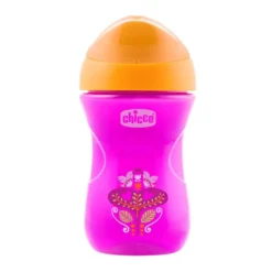 Chicco Easy Cup 12m+ - Tazza anti-goccia rosa per imparare a bere, 266 ml
