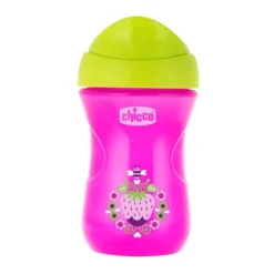 Chicco Easy Cup 12m+ - Tazza anti-goccia rosa per imparare a bere, 266 ml