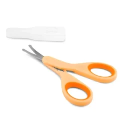 Chicco Forbicine - Forbici arancio con punte arrotondate per le unghie dei neonati, 1 pezzo