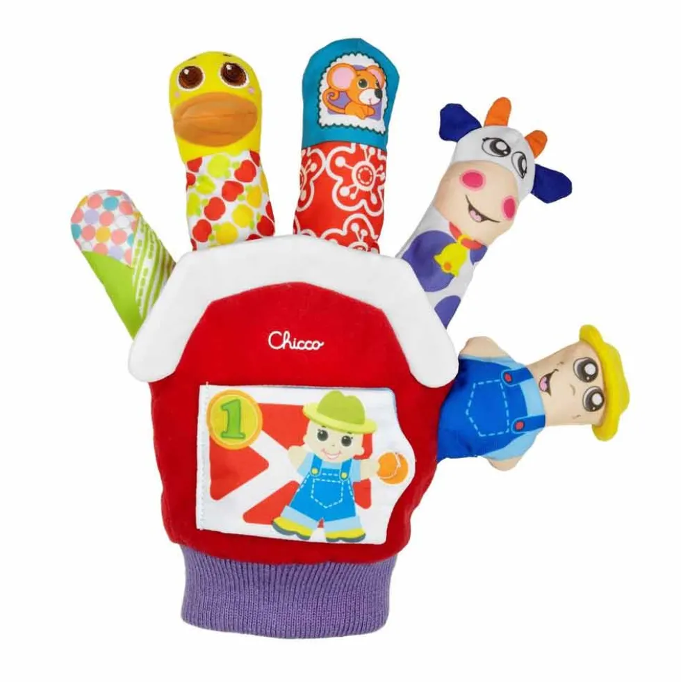 Chicco Guanto marionetta della fattoria 3-24m - Gioco in tessuto interattivo, 1 pezzo