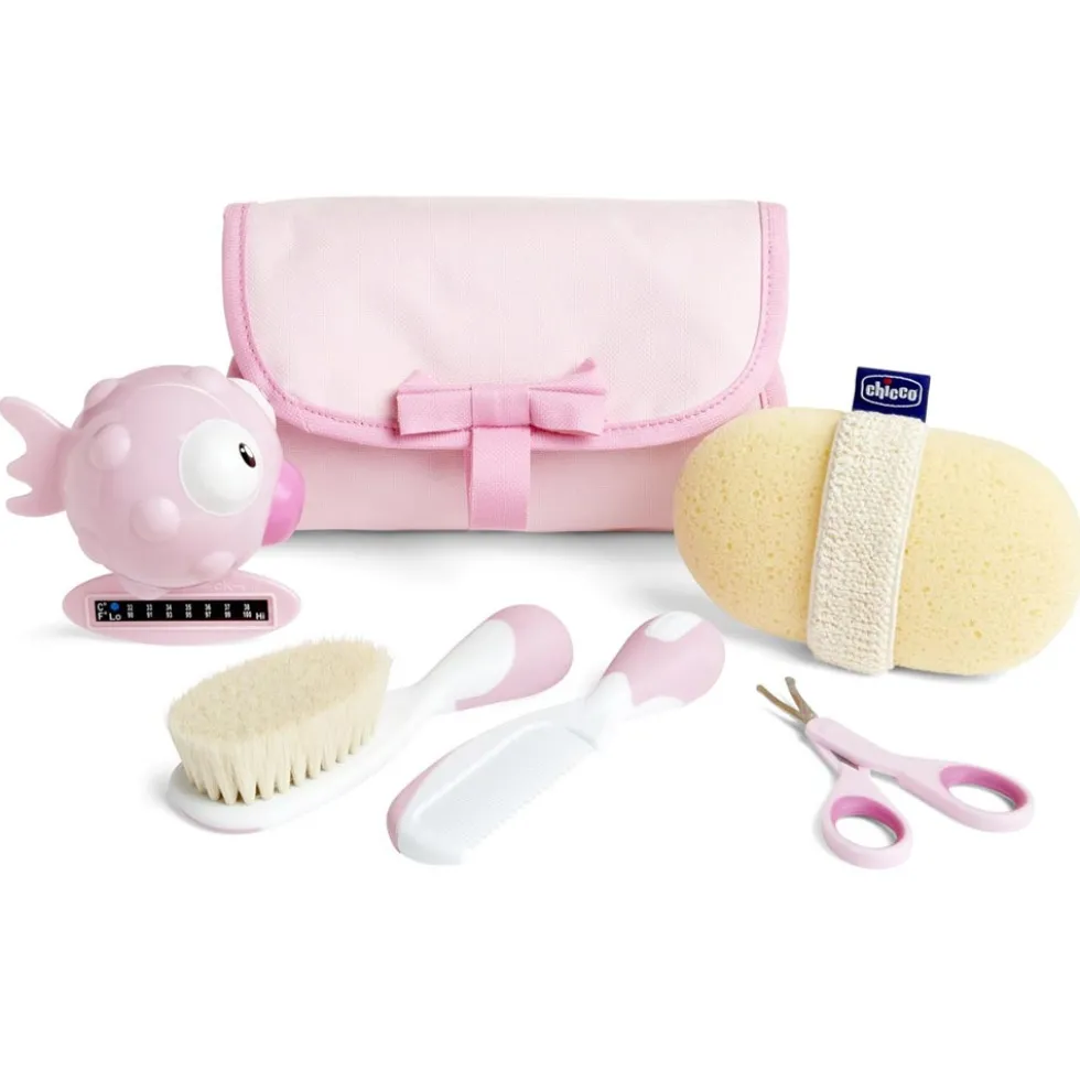 Chicco Il Mio Primo Beauty Rosa Termometro Guanto Spazzola e Pettine Forbici