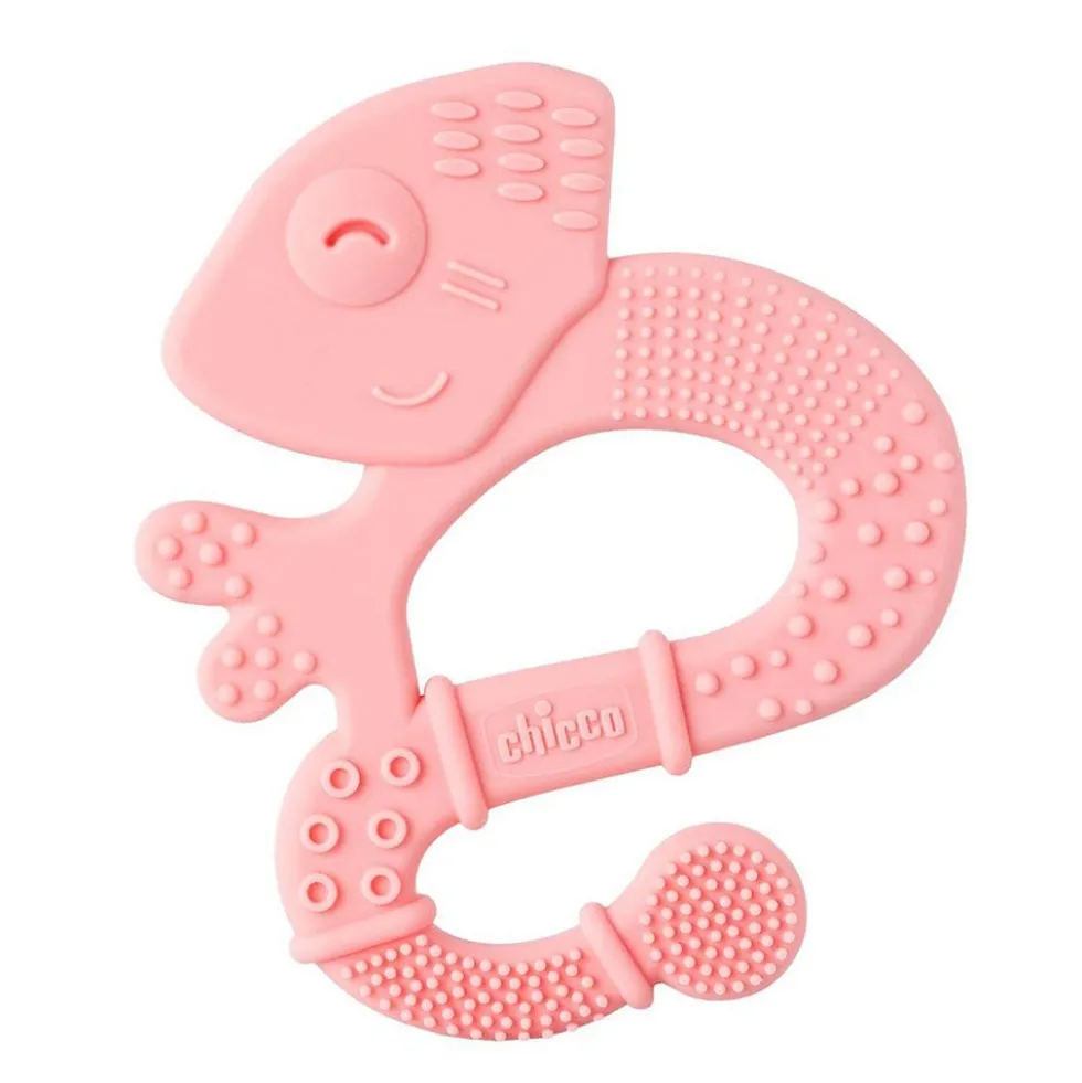 Chicco Massaggiagengive Soft Iguana con Setole Morbide 2M+ Rosa, 1 Pezzo