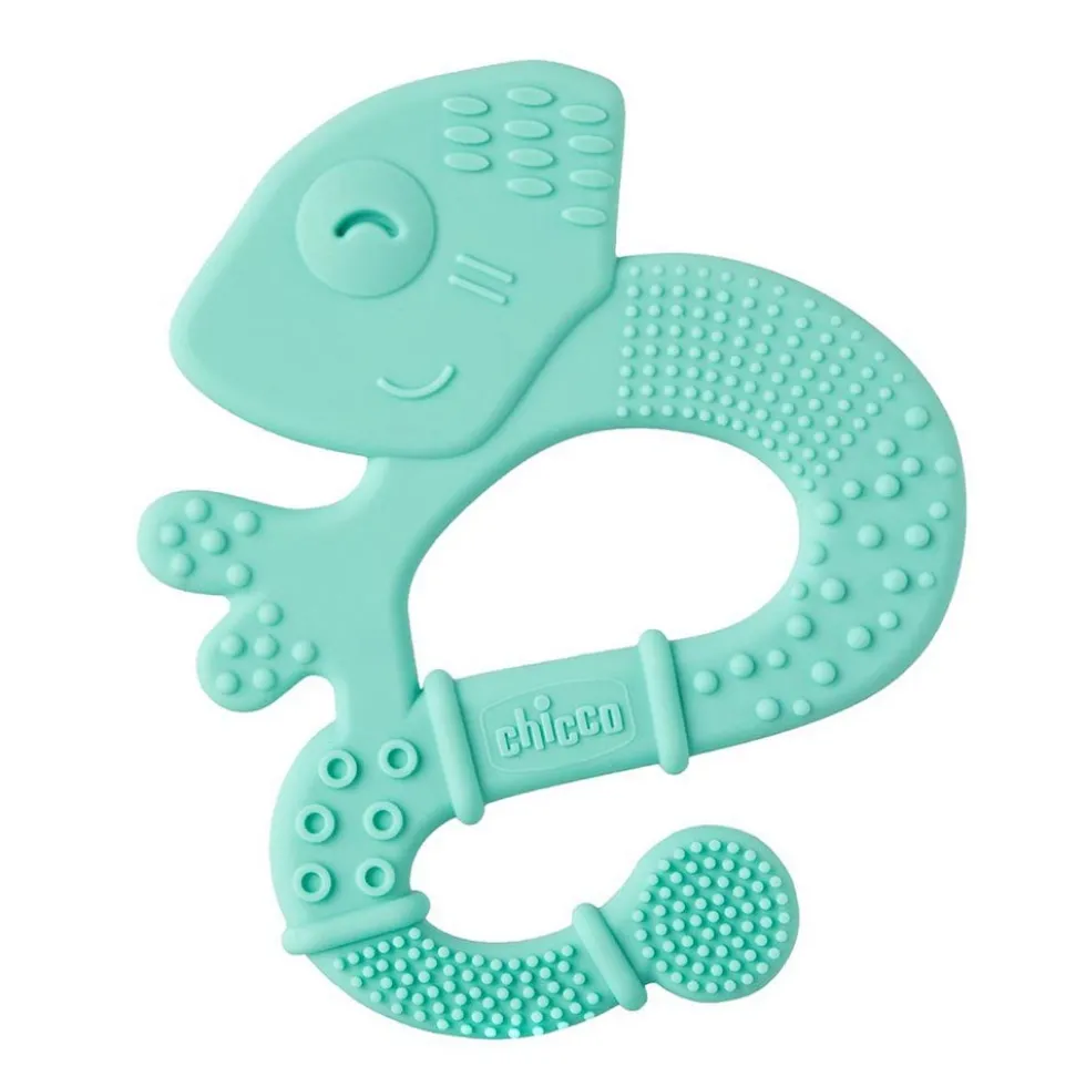 Chicco Massaggiagengive Soft Iguana con Setole Morbide 2M+ Azzurro, 1 Pezzo