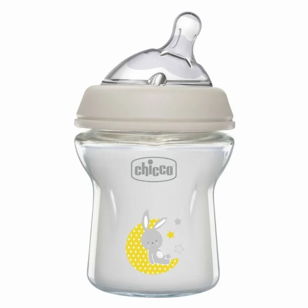 Chicco Natural Feeling - Biberon 0M+ Vetro Flusso Lento, 150ml