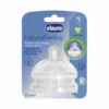 Chicco NaturalFeeling - Tettarella in silicone 4m+ a flusso regolabile per l'allattamento, 2 pezzi