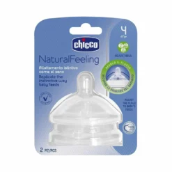 Chicco NaturalFeeling - Tettarella in silicone 4m+ a flusso regolabile per l'allattamento, 2 pezzi